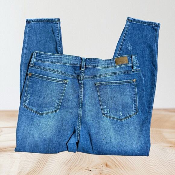 Judy Blue Jeans Relaxed Fit Sz 32 Womens M Wash Denim Distressed Destructed - Picture 5 of 10